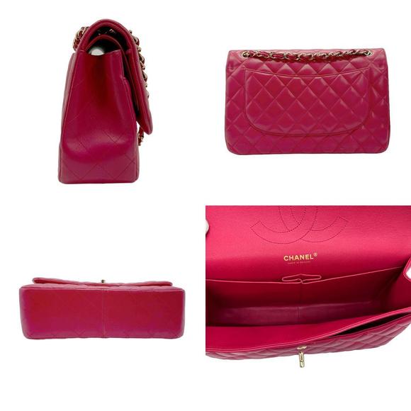 Chanel Double Leather Pink Flap Bag Shoulder Matelasse - Picture 1 of 5